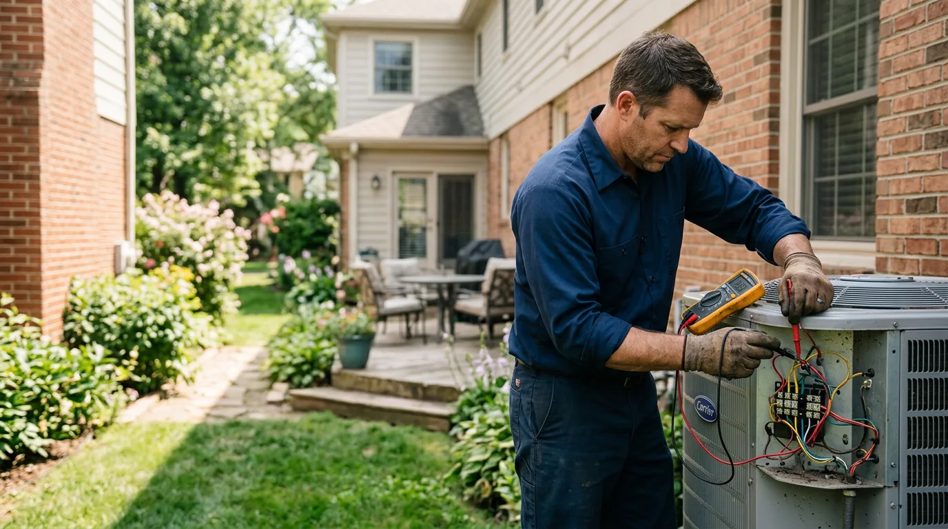 HVAC technician working near Prairie Village, KS